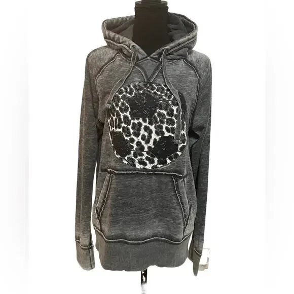 J. America Gray Graphic Sweater Soccer (S) - Picture 1 of 9